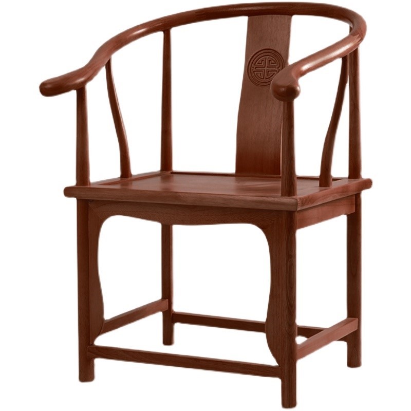 新中式圈椅主人茶桌实木扶手官帽太师椅桃心椅月牙椅书桌画案客椅