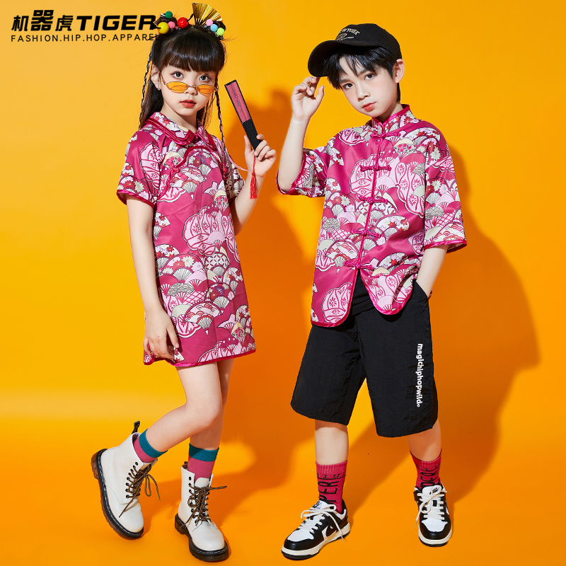 六一儿童演出服幼儿园啦啦操服装男童汉服小学生团体表演合唱服装