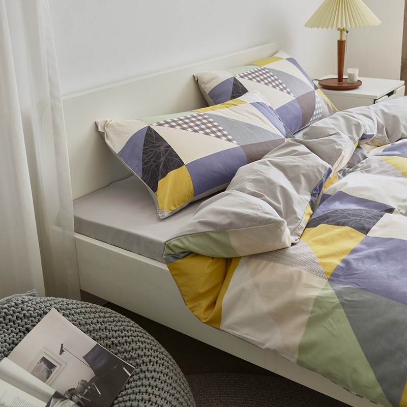 北欧简约纯棉四件套被套床单床笠款中性男士床上4件套宿舍三件套