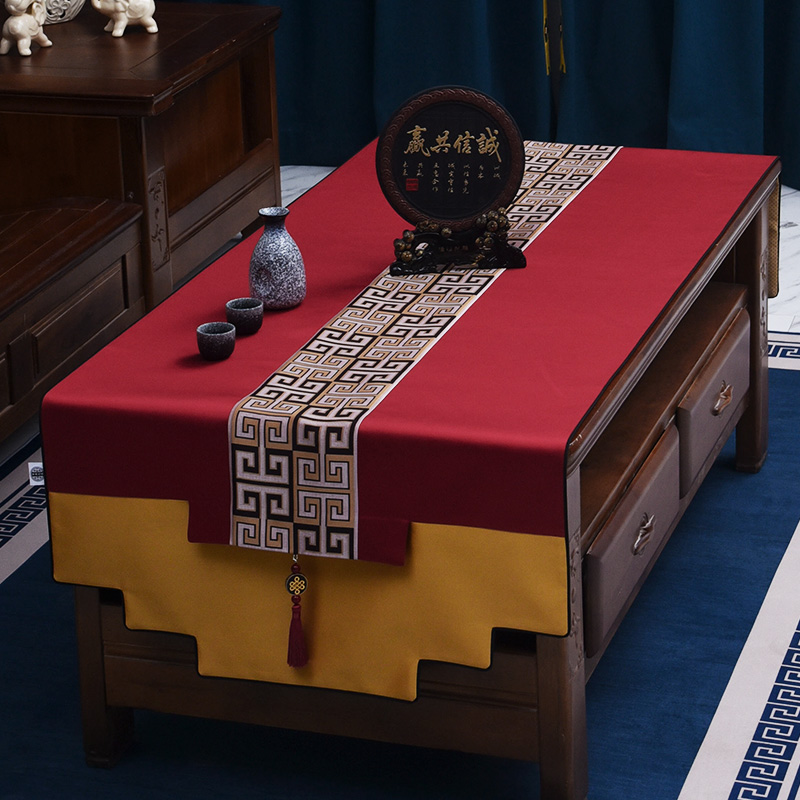 中式新中式桌旗中国风古典桌布茶几茶桌旗餐桌桌旗布满铺定制包邮