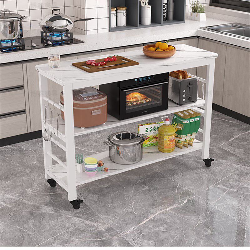 厨房桌子长方形切菜桌多功能操作台家用落地小长桌子可移动置物桌