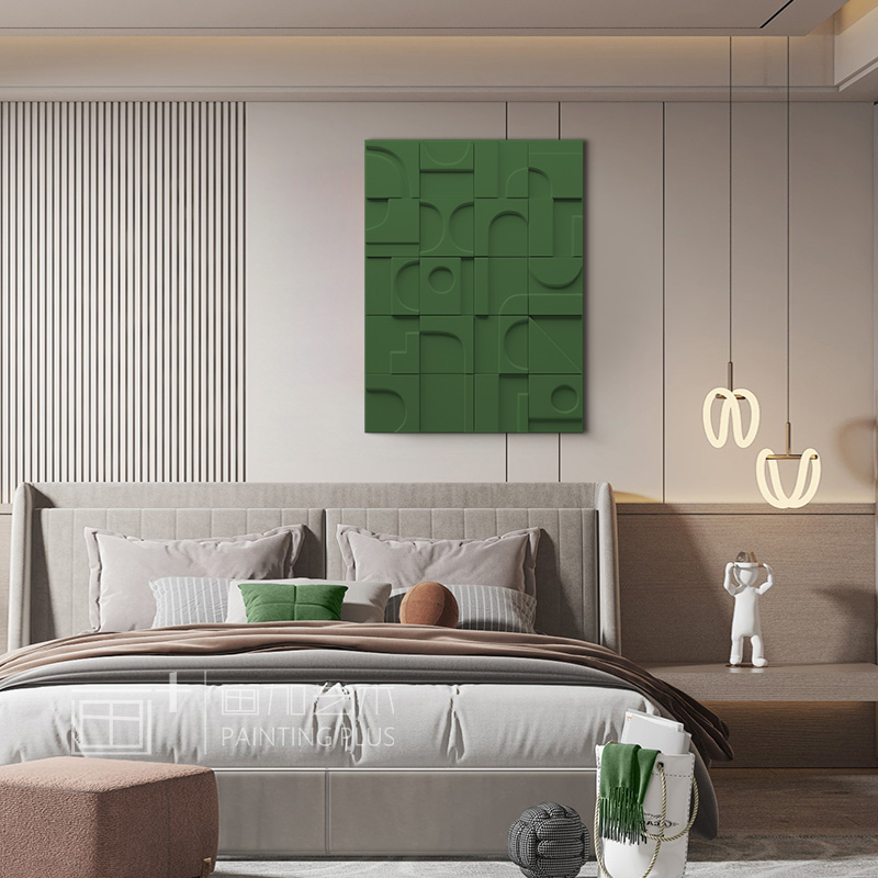 木雕手绘3d立体浮雕抽象装置画客厅背景墙挂画入户尽头壁画样板间