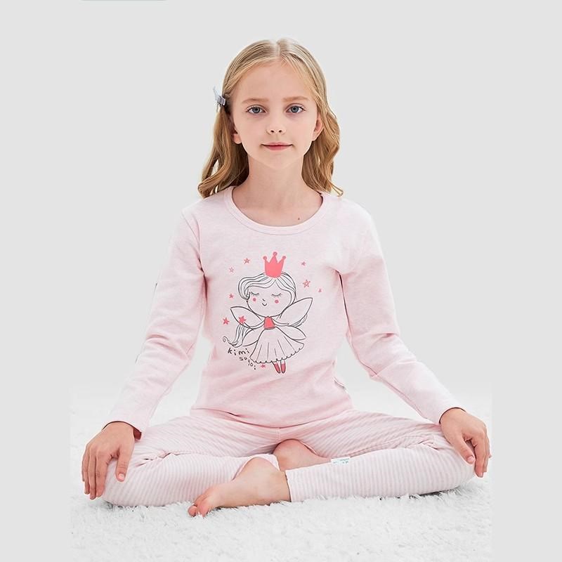 祺米A类女童内衣套装秋衣秋裤加厚保暖内衣儿童纯棉卡通打底中童