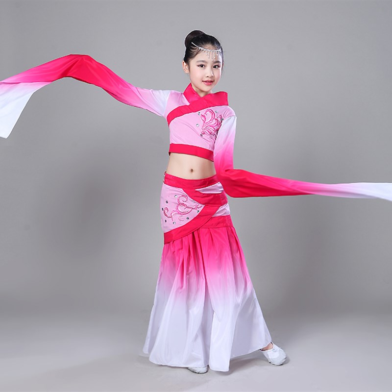 2024新款儿童敦煌飞天舞蹈服嫦娥奔月演出服伴舞服女童小仙女水袖