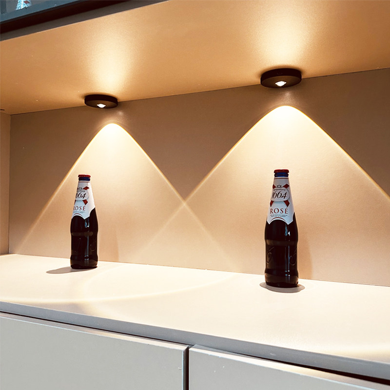 充电射灯感应模型灯小山丘展示柜LED灯免打孔布线无线柜子酒柜灯