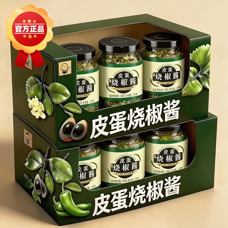 皮蛋烧椒酱官方旗舰店正品皮蛋擂辣椒酱青椒酱下饭菜专用拌饭酱