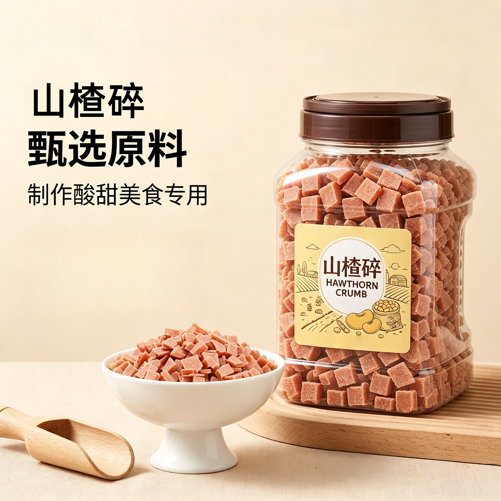 山楂碎粒片丁罐装商用冰粉藕粉奶茶店专用配料葡萄干花生碎批发