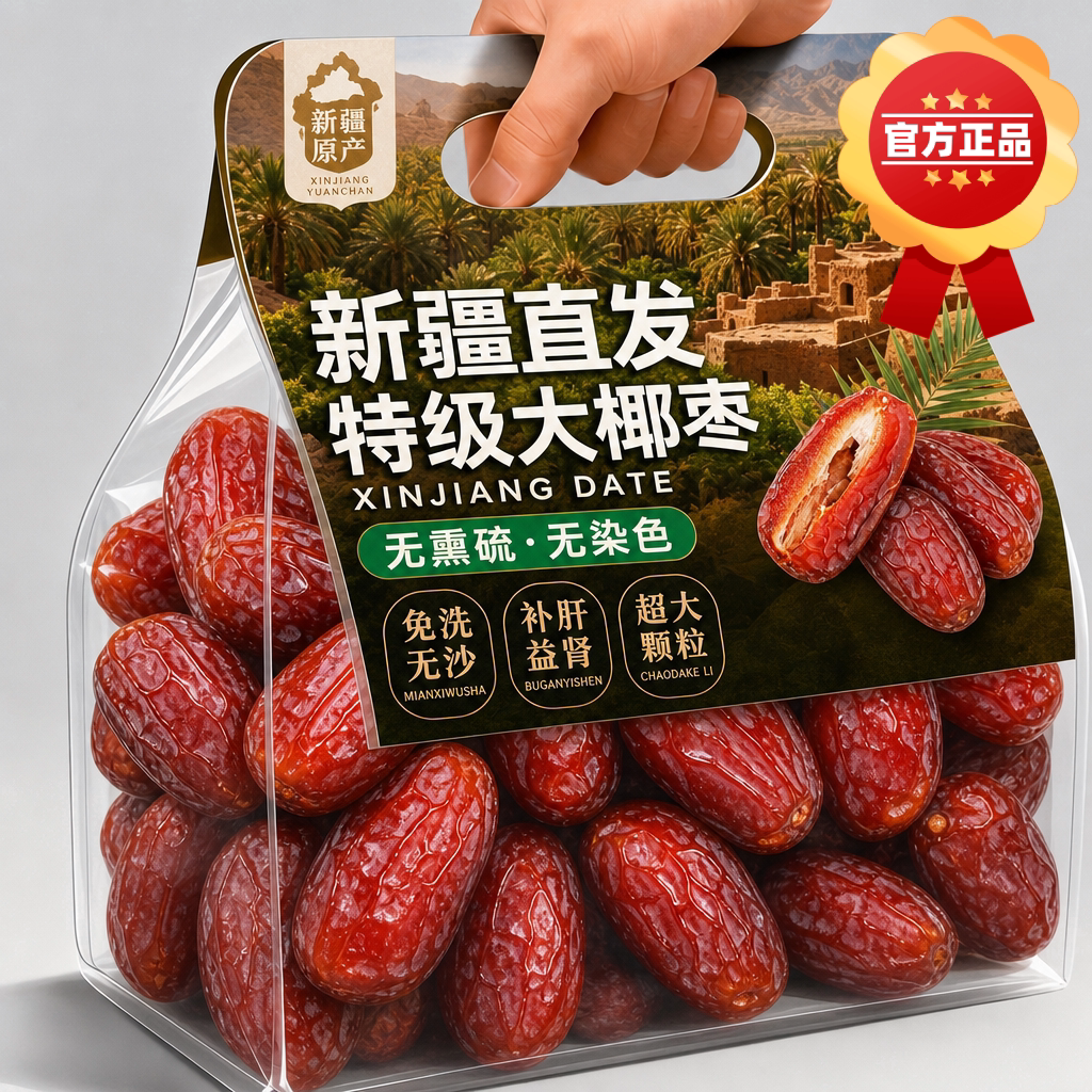 央妈推荐椰枣干进口沙特帝王非新疆迪拜阿联酋特产沙特大椰枣蜜饯