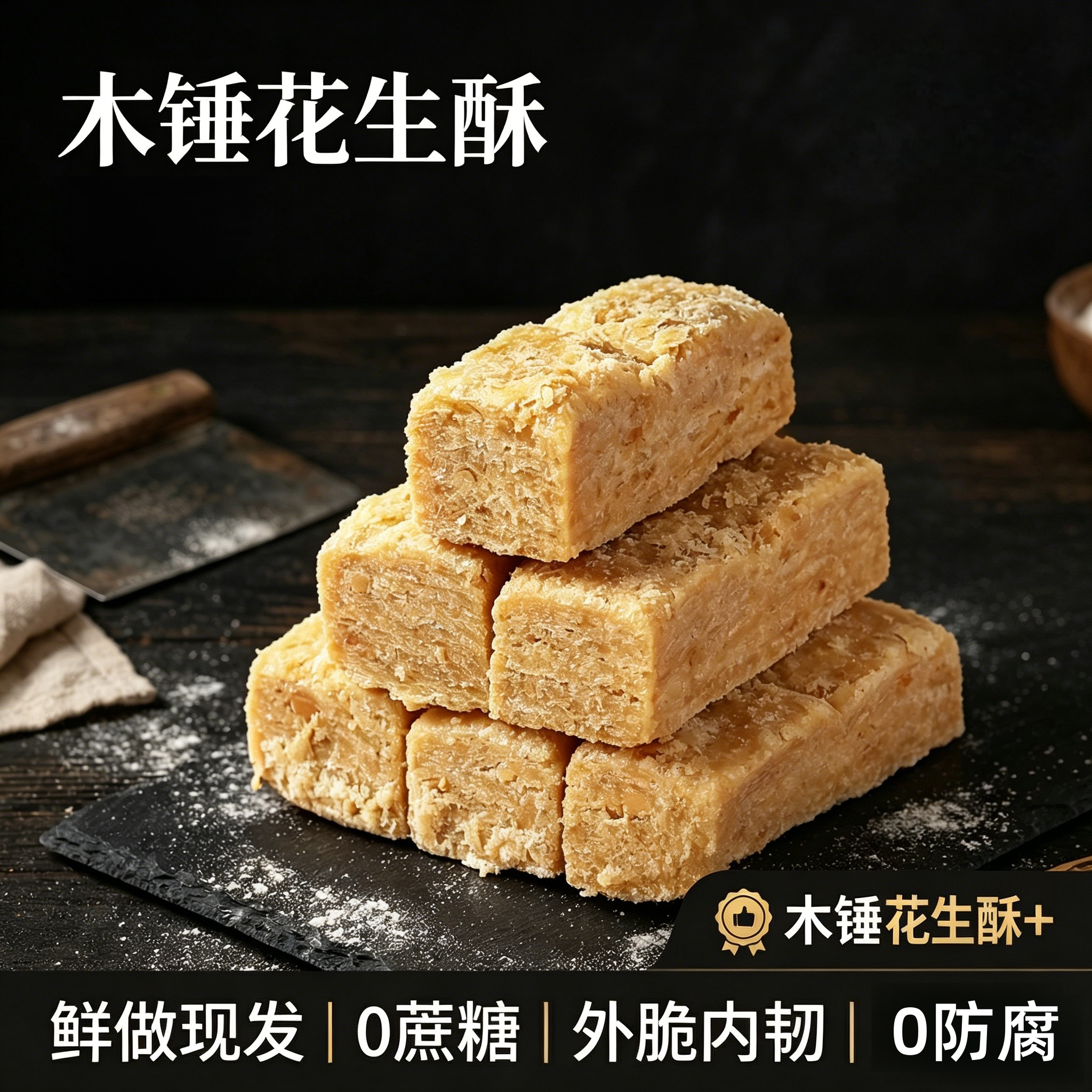 央妈推荐木锤花生酥安徽特产木槌花生酥老式手工传统糕点零食小吃