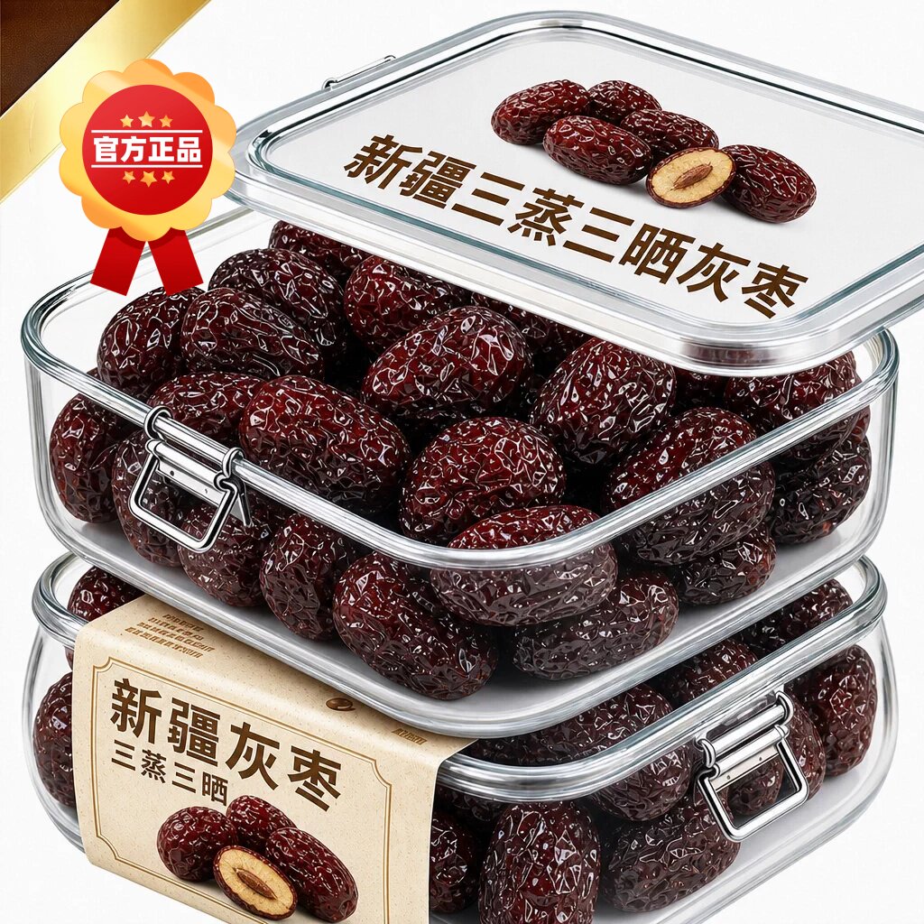新疆三蒸三晒红枣官方旗舰店特级特产无添加开袋即食蜜枣休闲零食