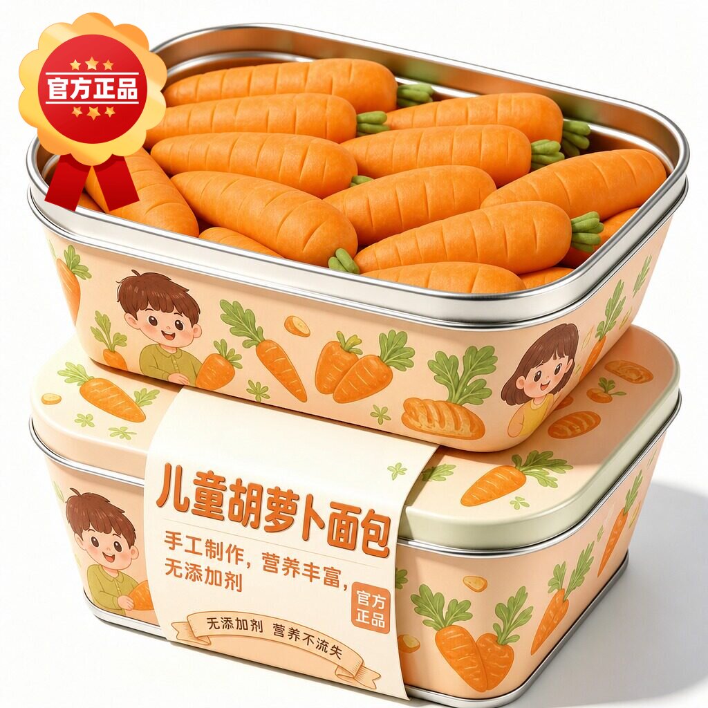 儿童胡萝卜面包蓝莓夹心面包早餐整箱独立小包装无添加零食童专用
