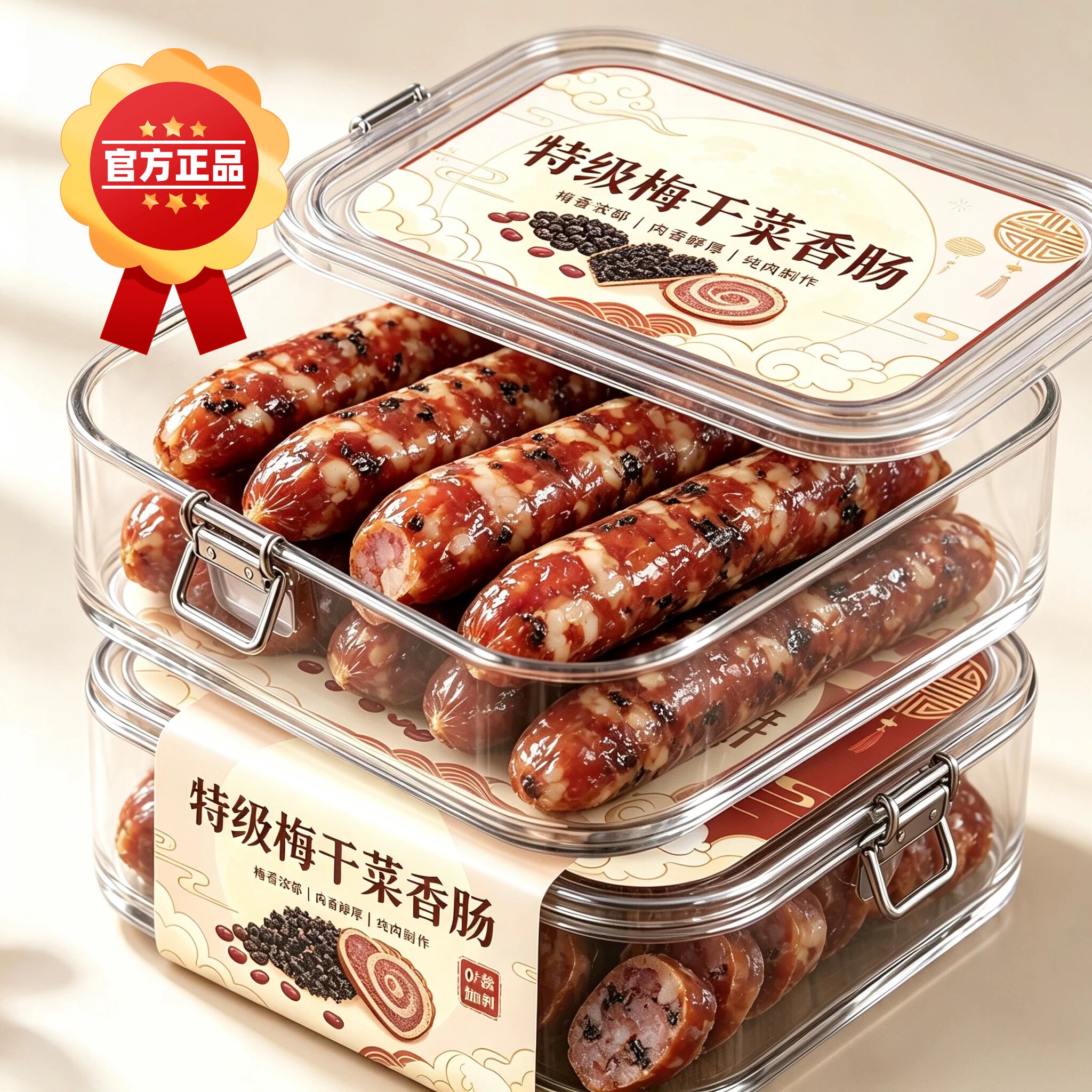 金华正宗梅干菜香肠手工制作新鲜猪肉肠浙江腊味老字号风干腊肠