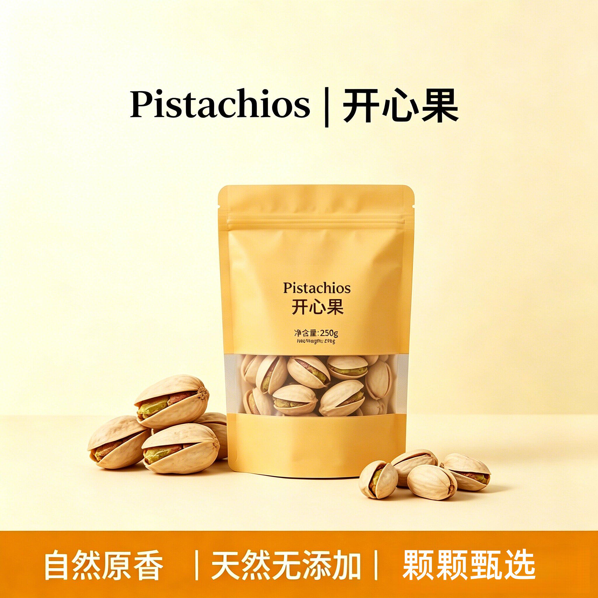 开心果新货500g盐焗味原色无漂白坚果孕妇零食炒货批发