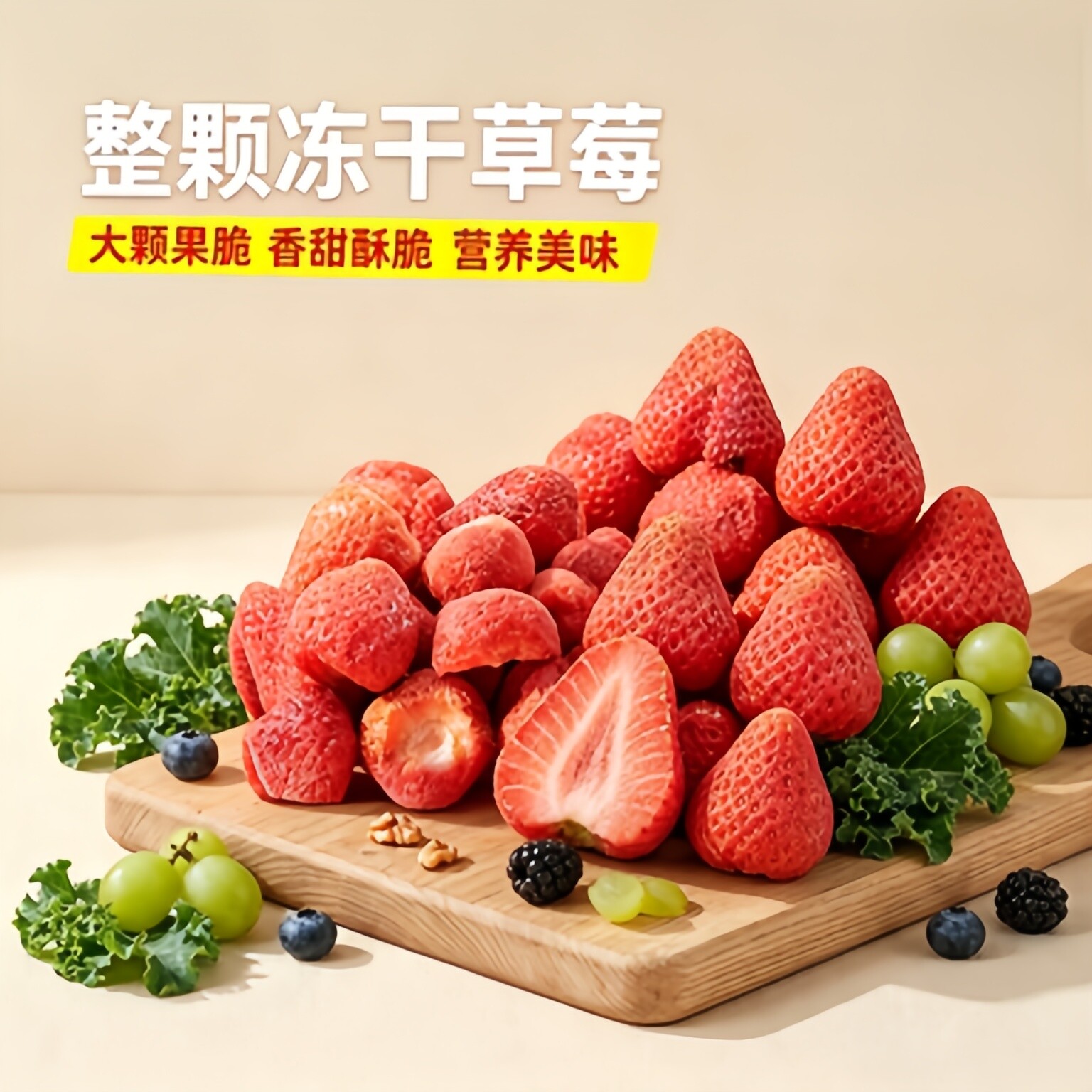 农科院冻干草莓果干烘焙专用雪花酥坚果整颗草莓即食休闲办公零食