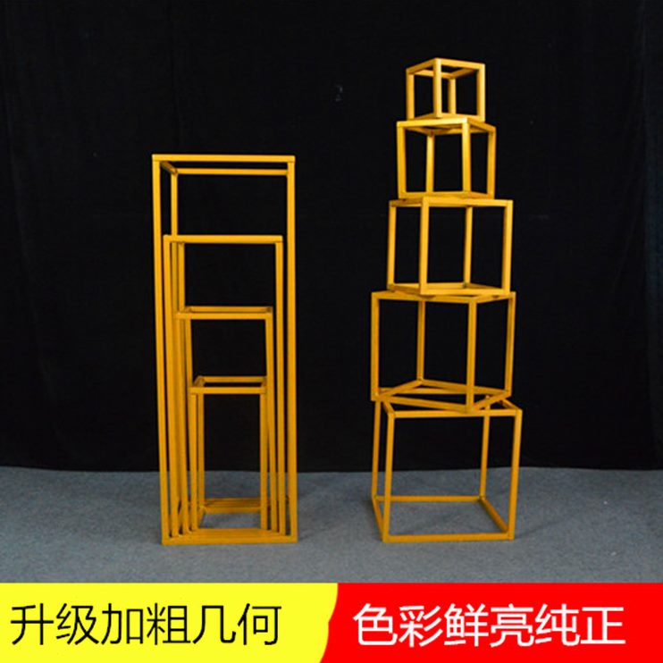 路引长几何婚庆路引方方块路引新款饰框婚庆道具方铁艺体舞台装