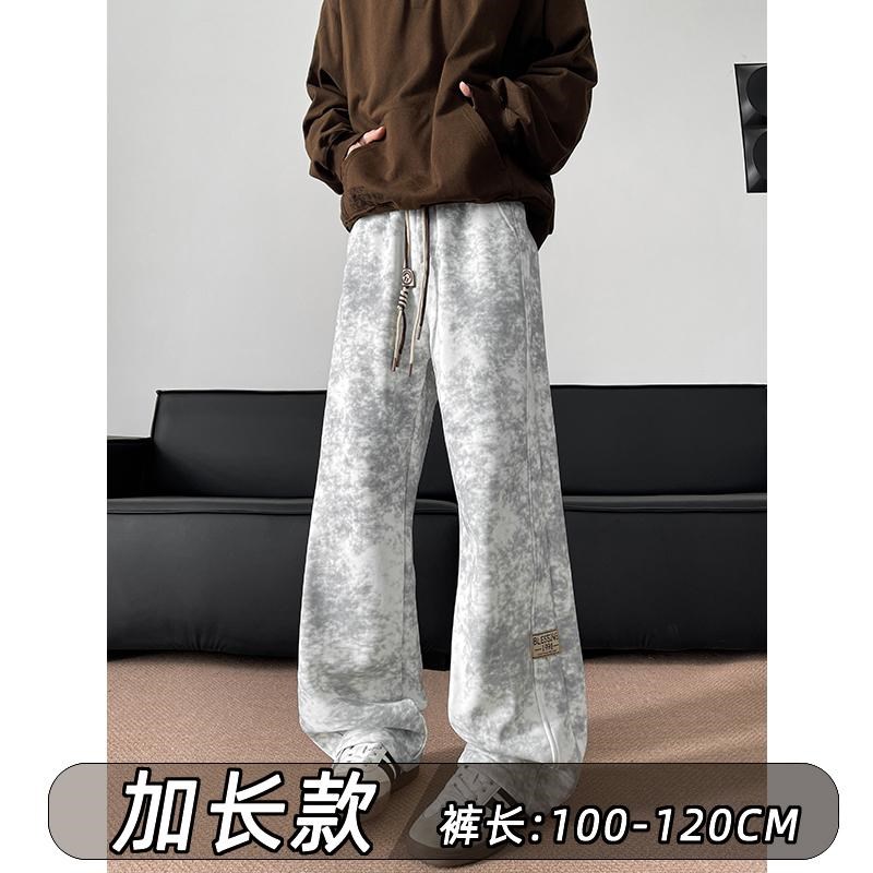 加长裤子男生夏季款夏季弯刀裤高个子青少年O休闲裤子超长版微喇