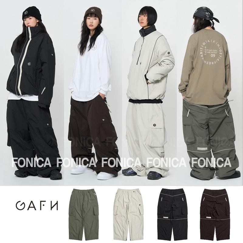 24GAFH韩国滑雪裤男女款单板防风防水耐磨P宽松超级肥大直筒休闲