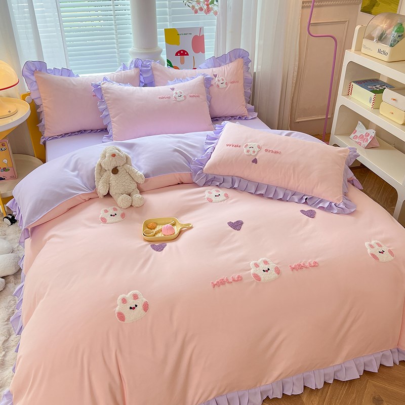 公主风卡通儿童宝宝n四件套全棉纯棉保暖加厚床上用品被套床单儿