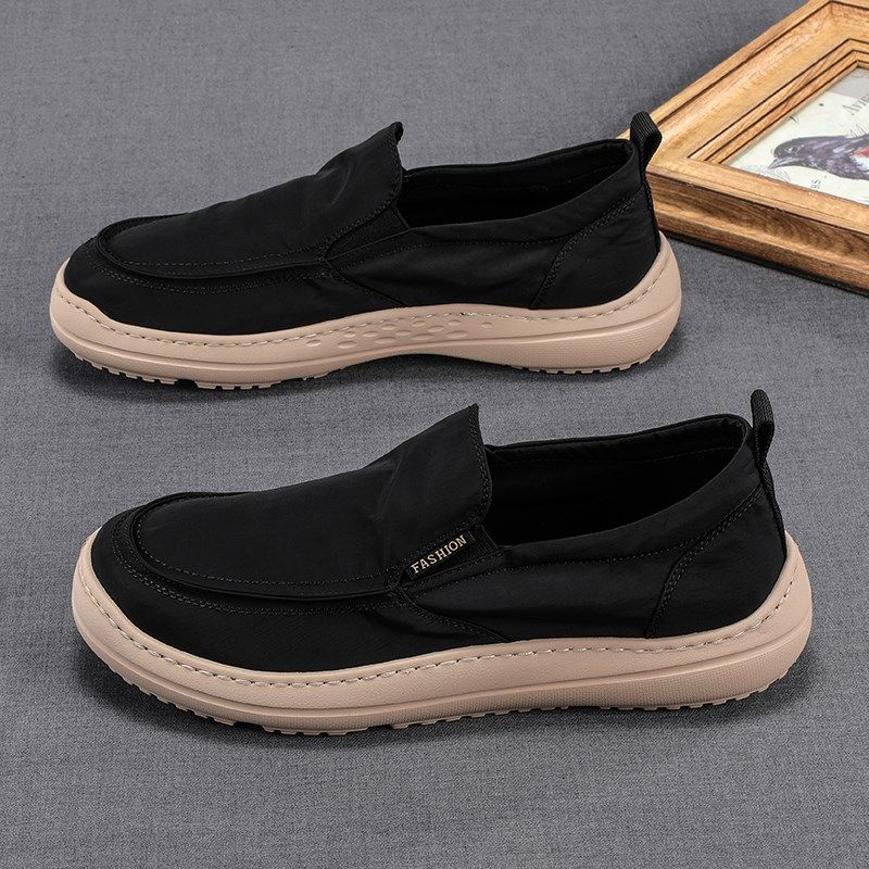 秋季新款帆布鞋男潮流套脚一脚蹬超轻厚底透气休闲男士懒人布鞋子,流行男鞋,布鞋,淘宝优惠券,粉丝福利购,淘宝优惠卷