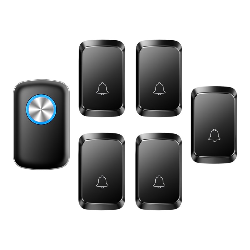 门铃无线家用超远距离五拖一老人病人呼叫器防水电子门.玲遥控智