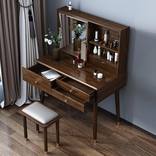 北欧实木梳妆台卧室小户型现代简B约多功能网红轻奢化妆桌M335
