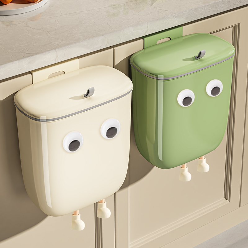 厨房垃圾桶壁挂式家用带盖创意卫B生间夹缝加大容量厨余专用橱柜