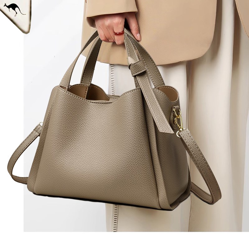 菜篮子水桶包真皮2025新款软皮手提包包女送妈妈大气中年托特斜挎