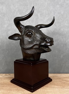 圆明园十二生肖兽首丑牛摆件工艺品纯铜办公室玄关博古架收藏礼品