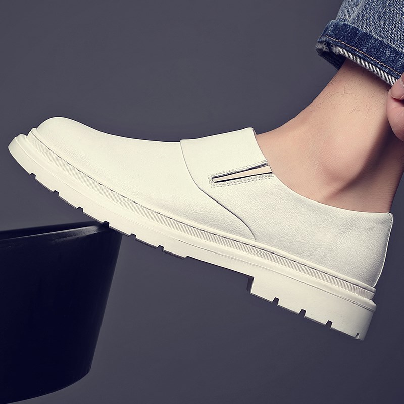 2025新款白色小皮鞋男款时尚英伦休闲鞋春夏季男士商务西装小白鞋