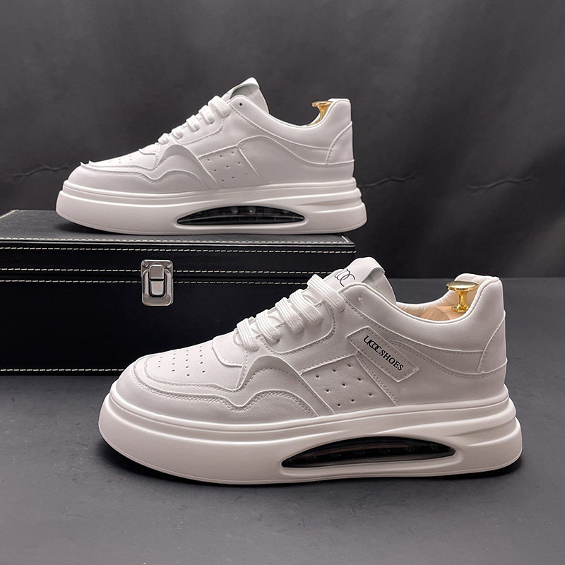 男鞋冬季新款气垫小白鞋内增高时尚百搭运动休闲鞋子男士厚底板鞋