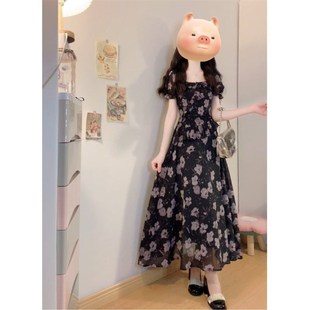 新款 气质超仙碎花连衣裙女夏季 独特漂亮掐腰显瘦长裙 胖mm爆款 大码