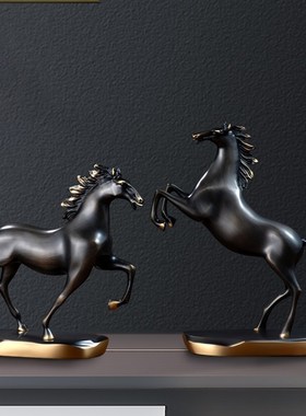纯铜铜马领导办公室马到成功摆件客厅酒柜轻奢装饰品乔迁新居礼品
