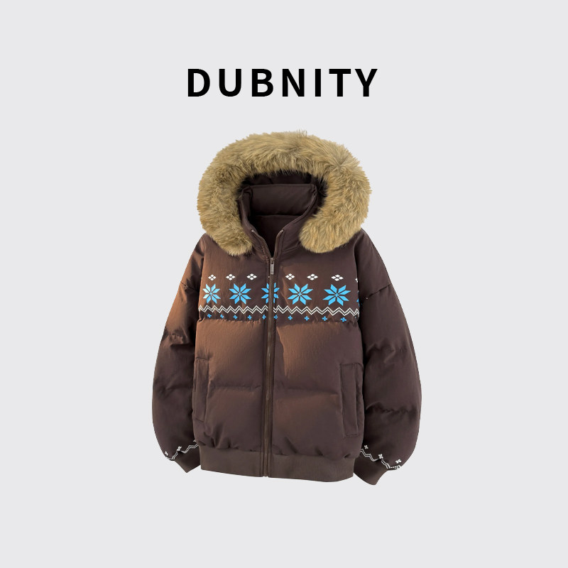 法国DUBNIITY可拆卸毛领棉服外套
