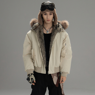 GALAXOR 重磅座山雕棉服上衣连帽可拆卸加厚加绒冬季棉衣夹克外套