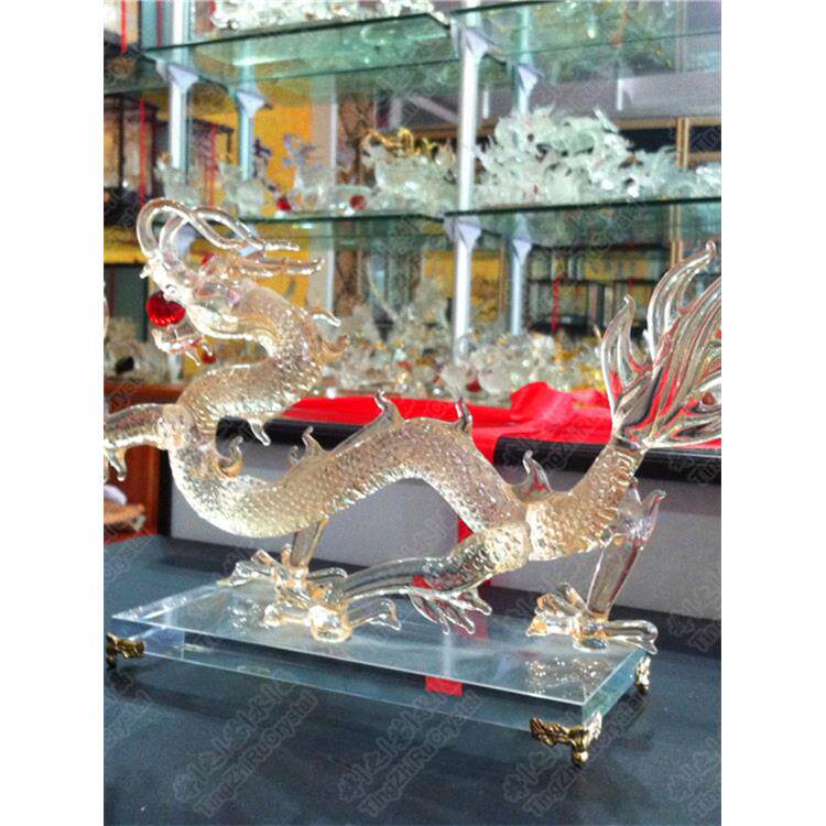 时尚玄关摆件水晶龙生肖家居客厅装饰工艺品开业乔迁开业新居礼品