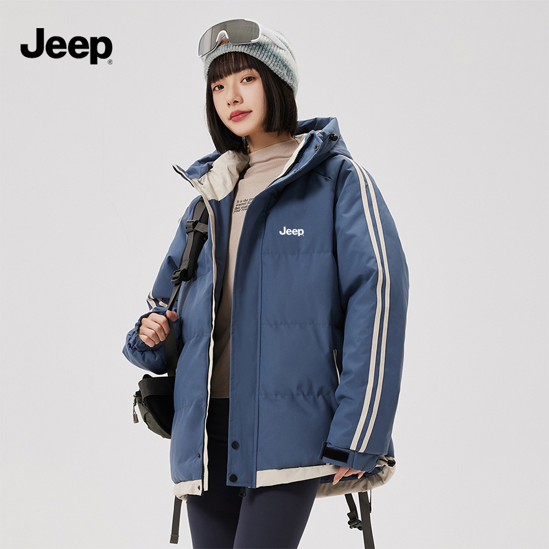 Jeep吉普羽绒棉服男女秋冬季新款加厚保暖立领面包服外套休闲棉袄