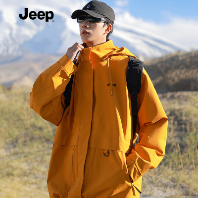 Jeep吉普冲锋登山服男女秋冬季2025新款三合一防泼水运动宽松外套