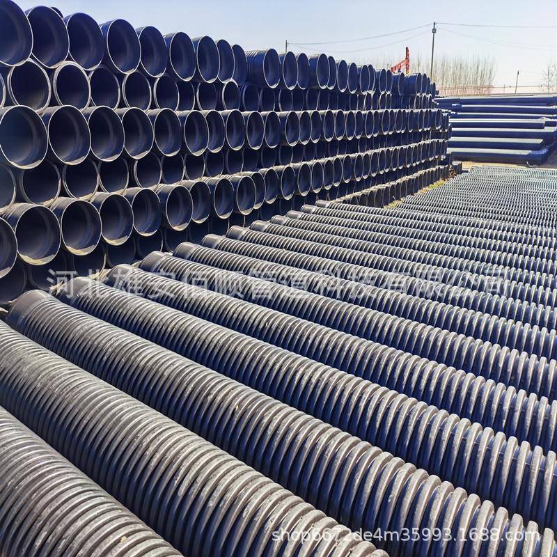HDPE双壁波纹管DN300-800中波高SN4SN8市政排污管农村改造下水管