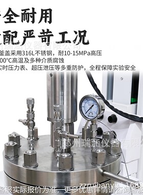 FJS列电动升降系不锈钢高压反应压釜高温高夹套反应釜瑞涵FSJ厂家