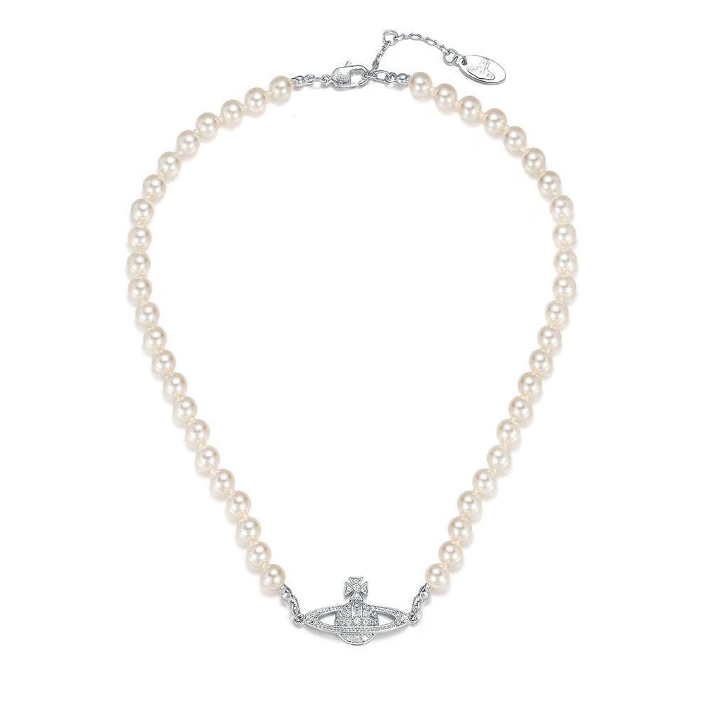 西太后珍珠项链小众土星吊坠项链