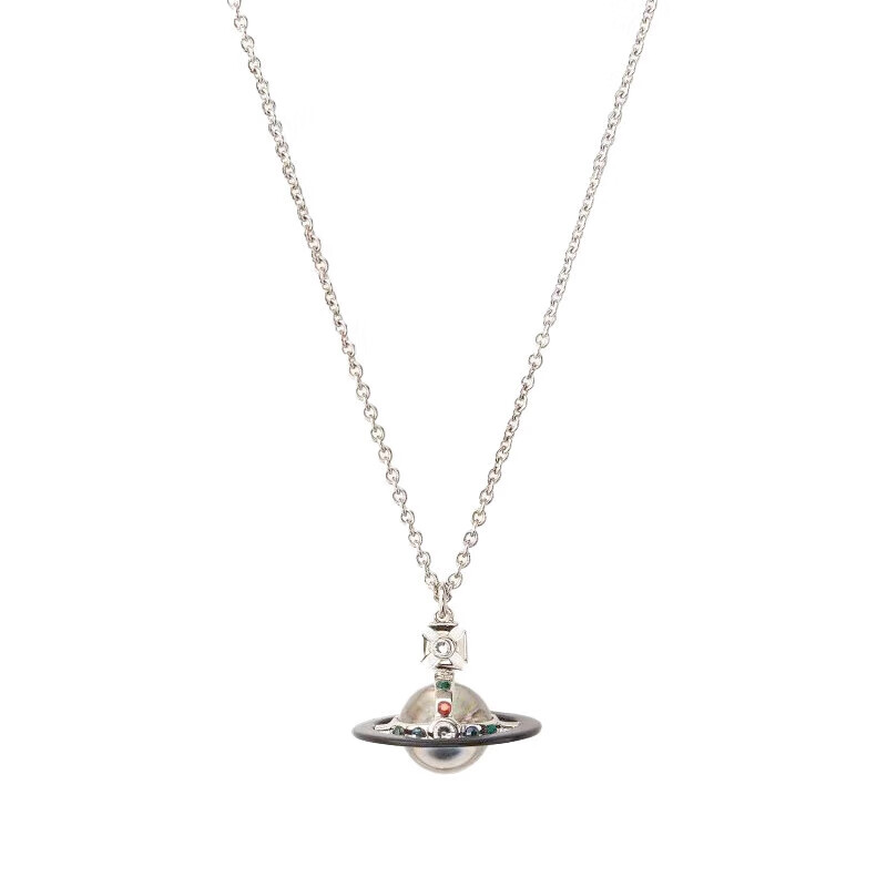 【新品】西太后设计师款银色星球吊坠项链女个性小众气质链条饰品