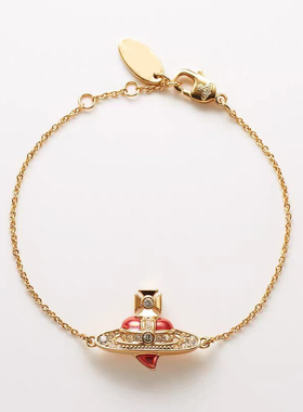 【新品】西太后NEW DIAMANTE土星镶钻手链女金色链条时尚手镯饰品