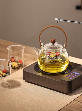 福也全自动上水电热烧水壶泡茶专用抽水煮茶器玻璃壶一体茶具套装