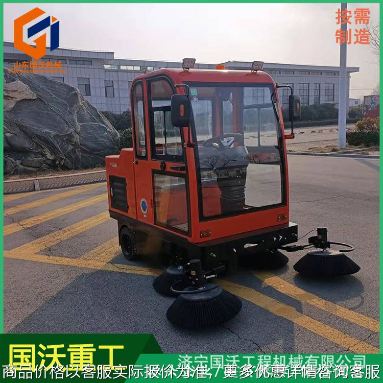 街道道路电动扫路机 垃圾扫地车图片 树叶尘土清扫机视频