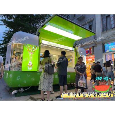 美食街移动餐车烧烤车 景区外摆车售货亭 夜市网红打卡商铺餐车花