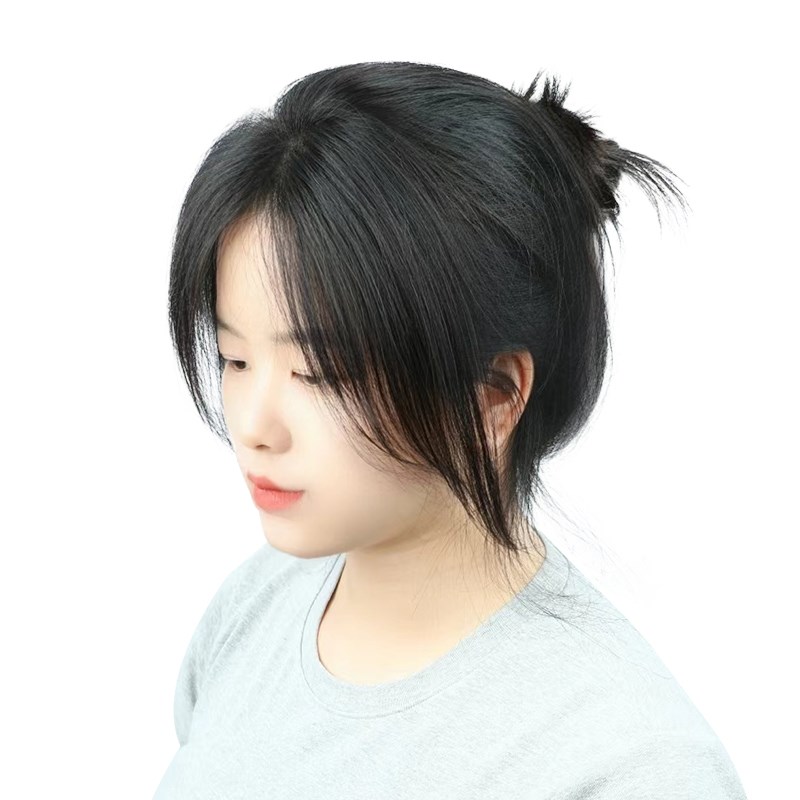 胎毛刘海假发片女头顶自然前额全真发轻薄隐形无痕假刘海发际线贴