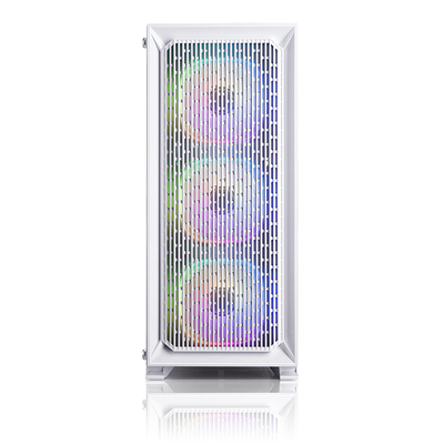 金河田预见99壳电脑台式水冷钢化玻璃侧白色壳