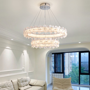 法式水晶吊灯客厅灯现代大气吊灯艺术灯中古奶油风灯具