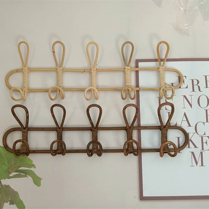 天然藤条手工藤编挂钩墙壁装饰卧室复古挂钩 藤编衣架挂