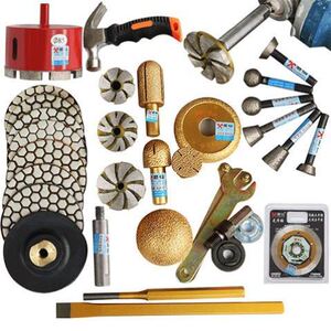 磨仙鹅卵石头盆制作全工具钻器石头盆磨头抛光底工具